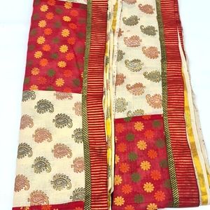 Saree cotton beautifull patchwork. Printed.
